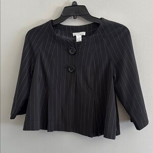 Black Pinstripe Cropped Jacket